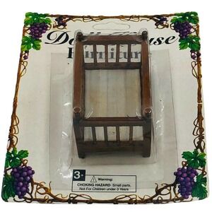 Dollhouse Miniature Baby Bed Crib w Mattress 1:12 scale New Old Stock